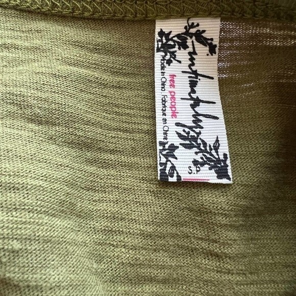 Free People green top women sleeveless Tee Off Bodysuit size S boho baddie - Picture 3 of 13